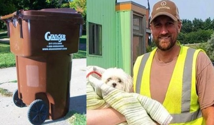 Photo of Kind garbage truck driver saves the life of tiny dog dumped in the trash