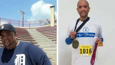 Photo of Man runs Detroit marathon after losing nearly 500 pounds