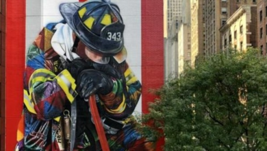 Photo of Midtown gets touching seven-story firefighter mural for 9/11 anniversary