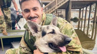 Photo of National Guardsman Adopts Dog He Saved From Hurricane Ida Flooding